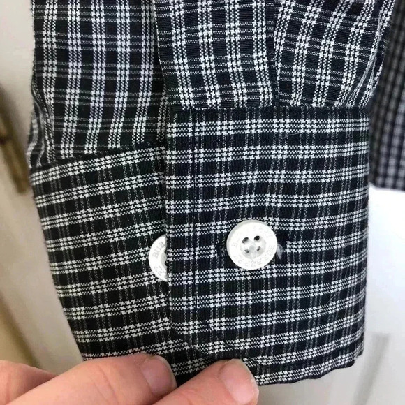 Black  & White Dress Shirt Size Large - Picture 2 of 16